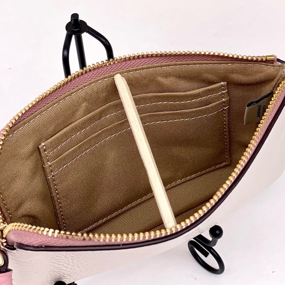 COACH Corner Zip Wristlet Wallet With Stripe Heart Motif - Picture 7 of 15